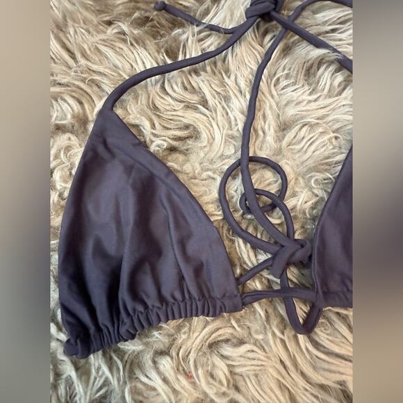 Djerf Avenue Triangle Bikini Top in Dark Chocolate Brown Women’s size small - Picture 2 of 3